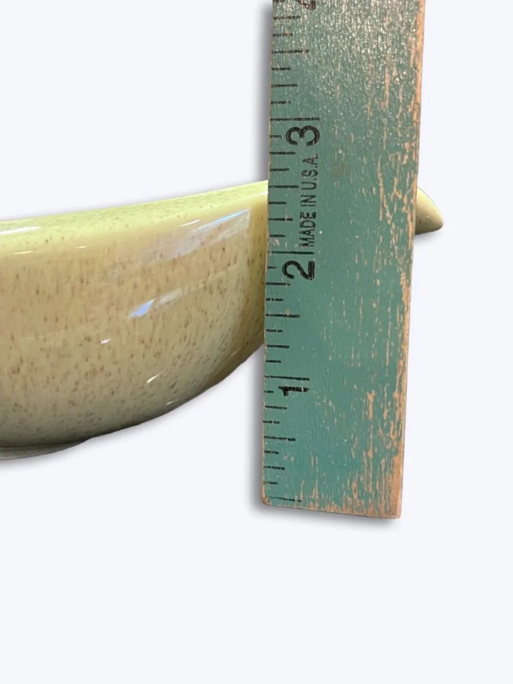 Vtg Laurel Pottery California Living Gravy Boat Green Speckled MCM 1950s Atomic